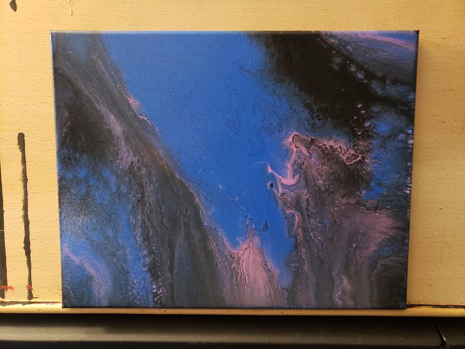Blue Pink Purple pour