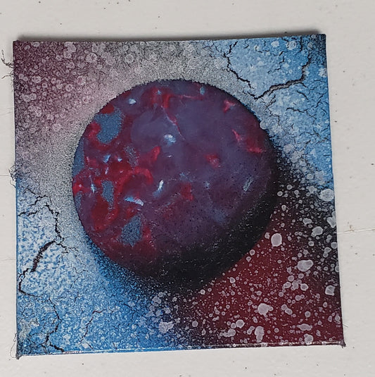 Red Blue Purple Planet painting