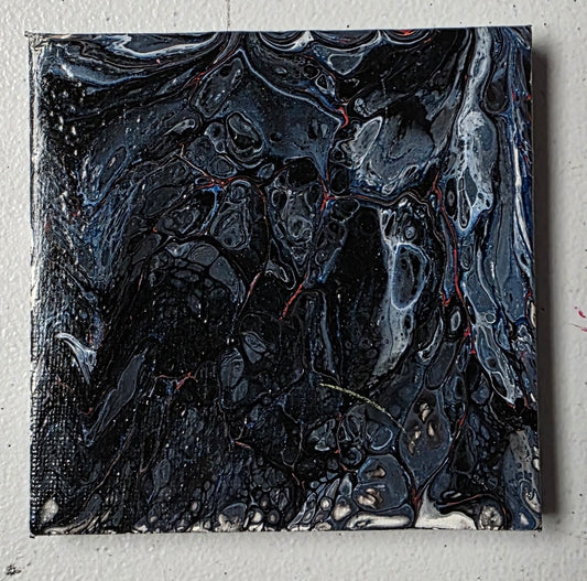 Black and Gray paint pour