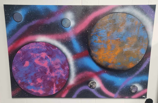 2 Big Planets and 4 Moons