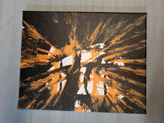 Orange and Black Splat
