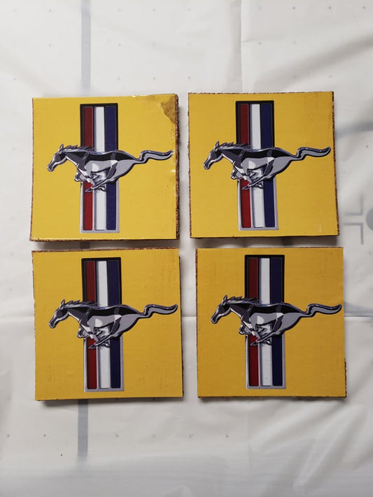 Yellow Mustang coasters