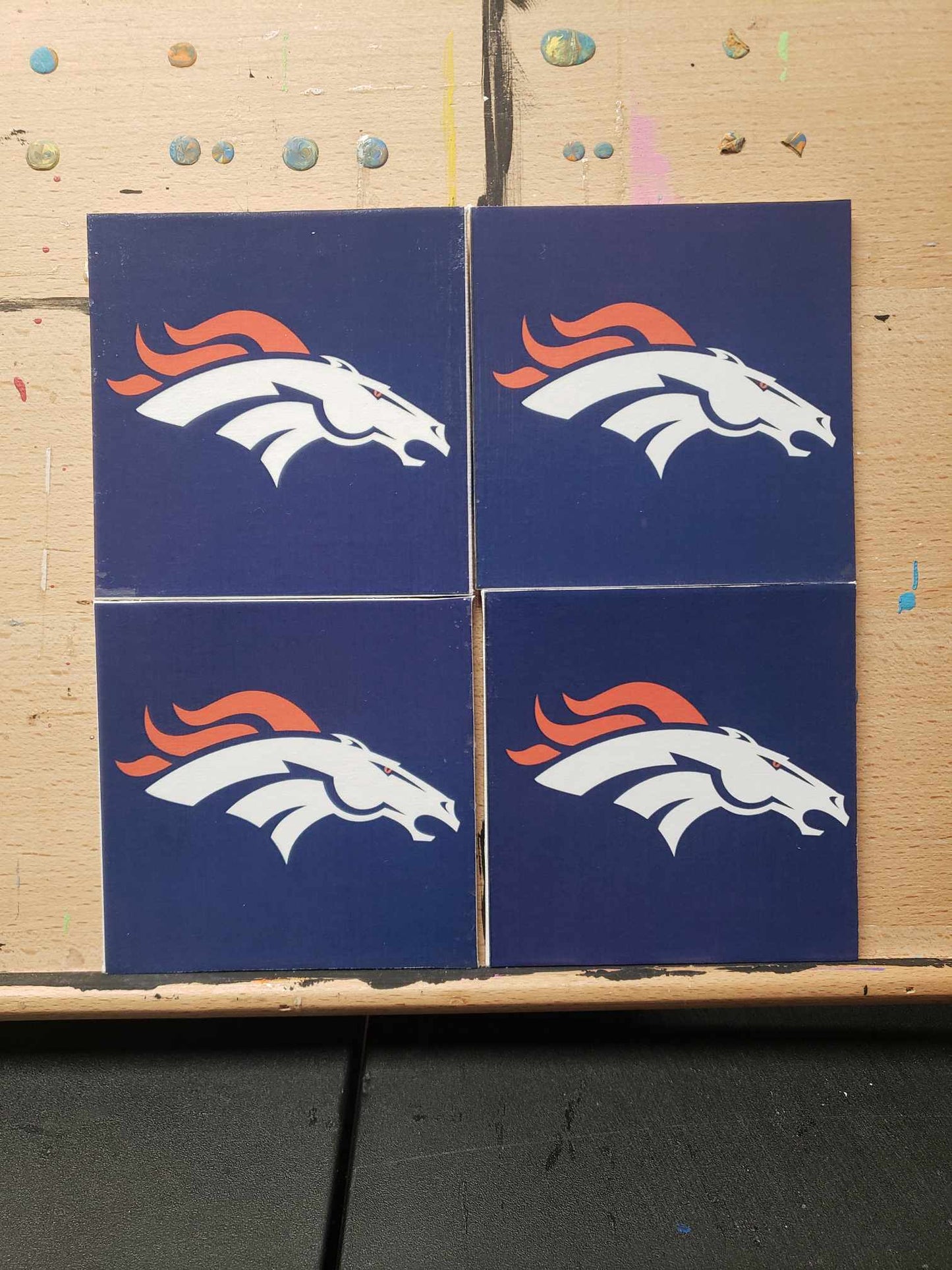 Denver Broncos coasters