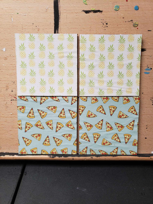 Pineapple and Pizza coasters