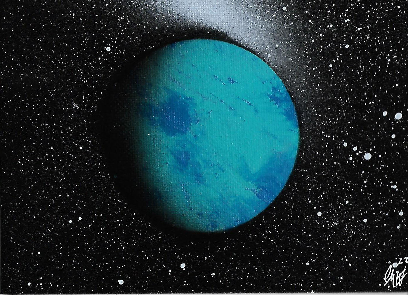 Teal and Blue Planet