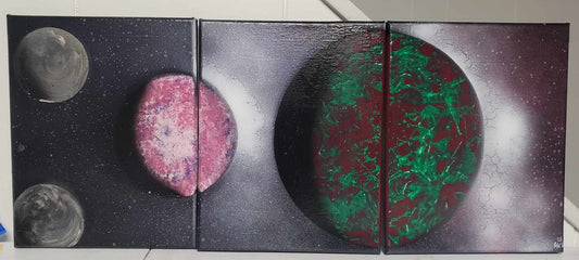 Triptych Planets and Moons