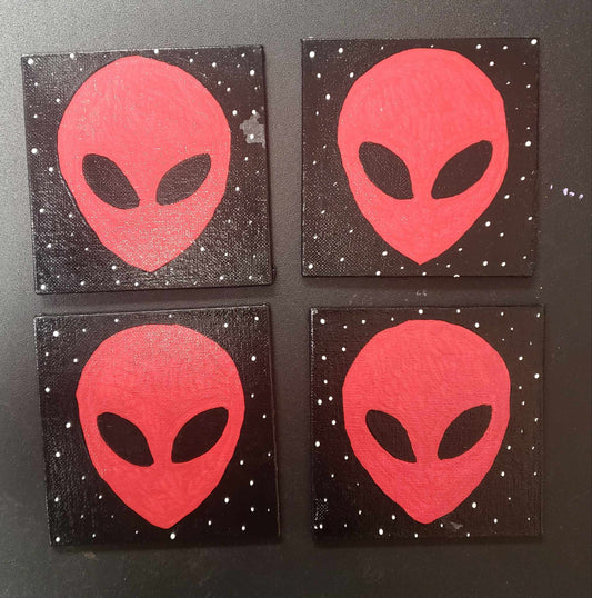 Red Alien coasters